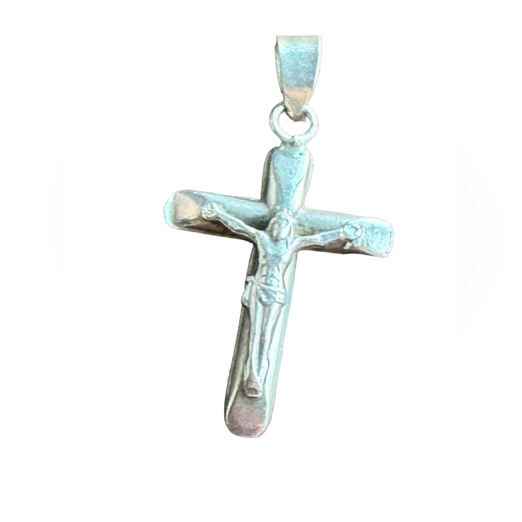 Vintage Sterling Silver Mexico Handmade Crucifix Cross Pendant Catholic